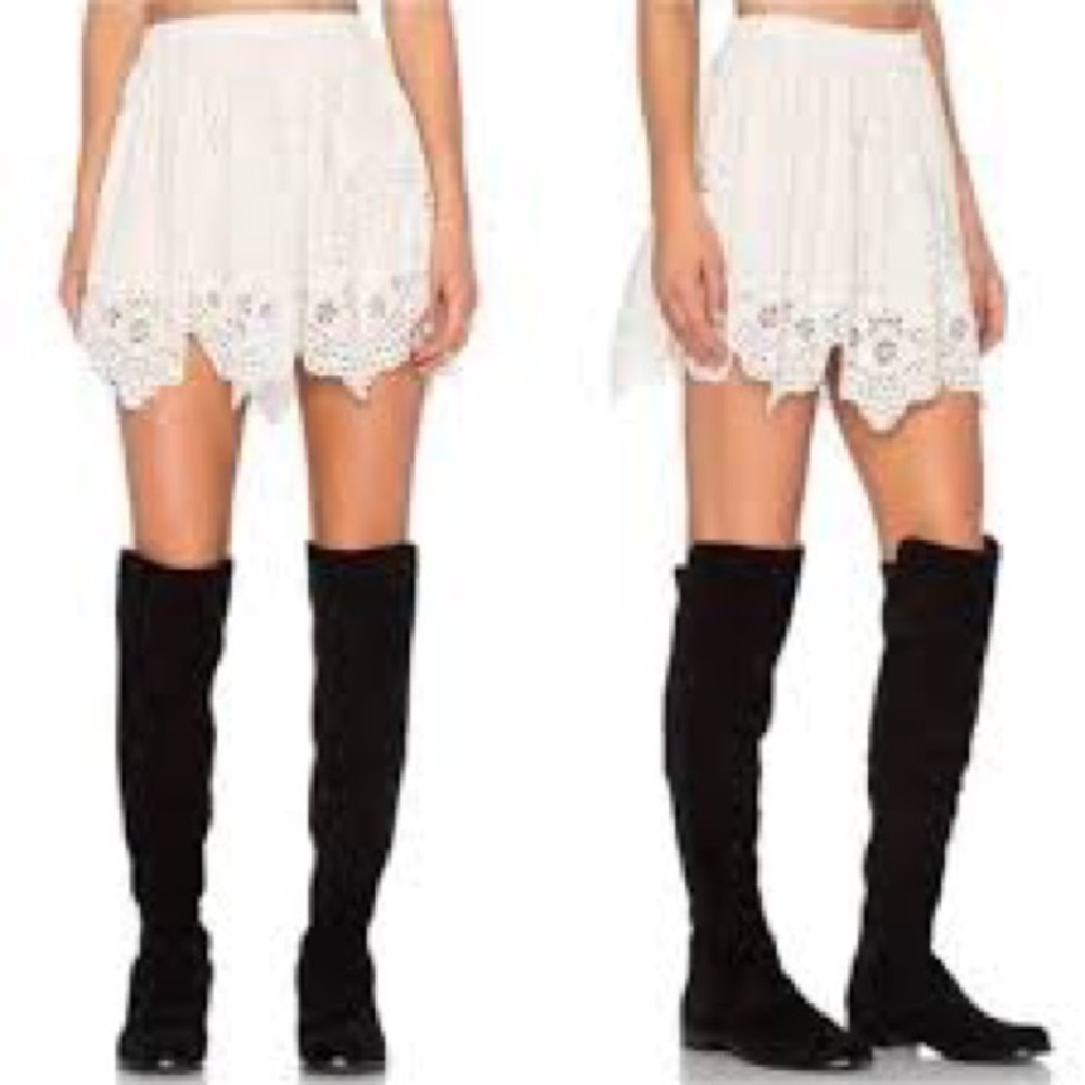 Ulla Johnson White Crochet Mini Skirt